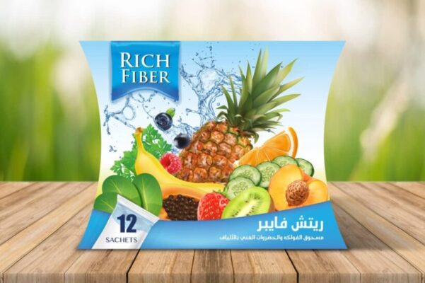 rich fiber ريتش فايبر مكمل غذائي غني بالياف الخضر والفاكهة لعسر الهضم ولأولئك الذين يتبعون أنظمة غذائية خاصة