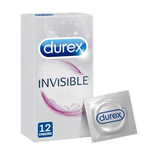 durex condom invisible extra lubricated 12 pcs 0