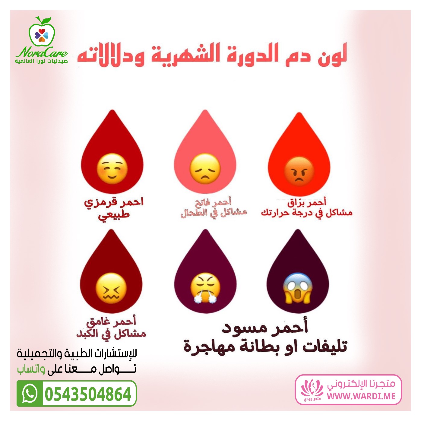 ألوان دم الحيض : و دلالاتها الصحية و النفسية و الطبية